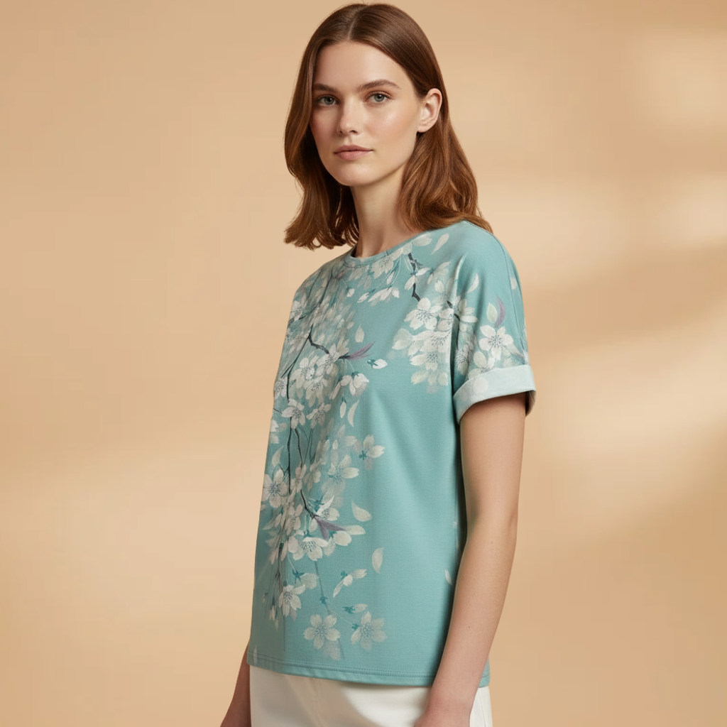 Women's Oversized T-Shirt with Round Neck and Short Sleeves
