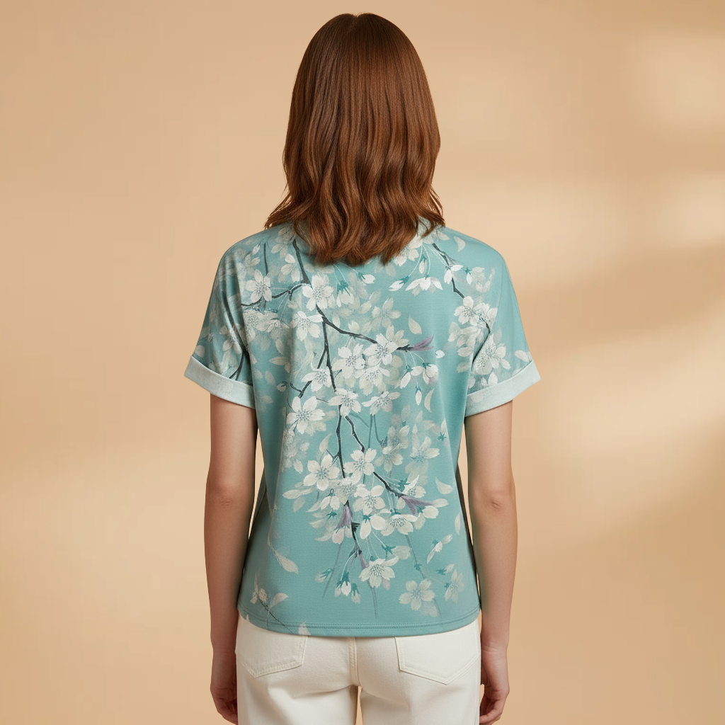 Women's Oversized T-Shirt with Round Neck and Short Sleeves