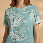 Women's Oversized T-Shirt with Round Neck and Short Sleeves