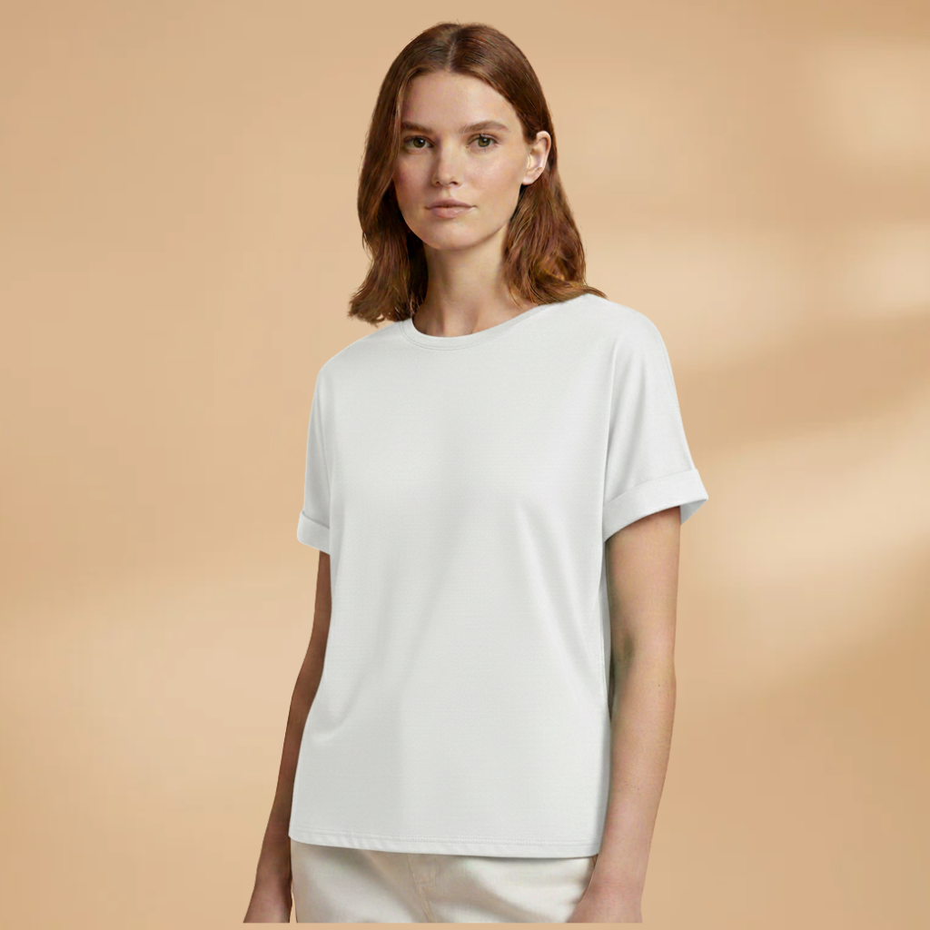 Women's Oversized T-Shirt with Round Neck and Short Sleeves