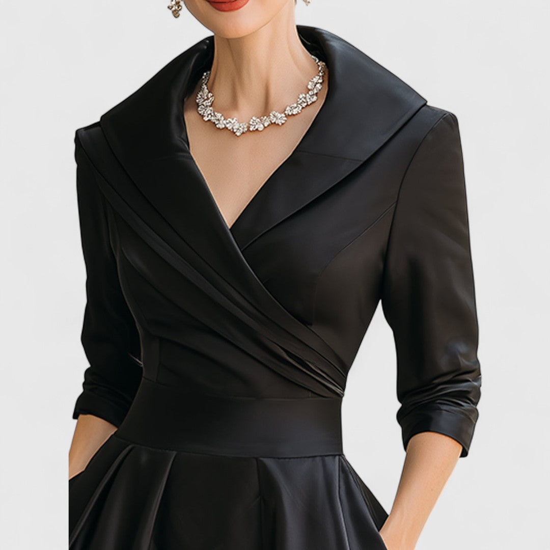 Women's Elegant V-neck Midi Dress