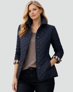 Women’s Quilted Mid-Season Jacket Button Front Lightweight Coat