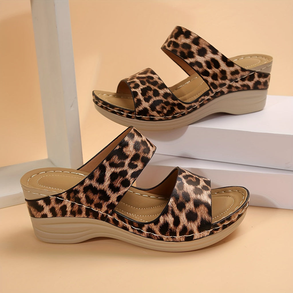 Women's Wedge Sandals with Adjustable Straps and Cushioned Insole