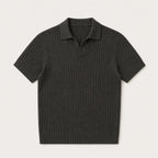 Ambrose | Men's Ribbed Knitted Short Sleeve V-Neck Polo