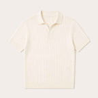 Ambrose | Men's Ribbed Knitted Short Sleeve V-Neck Polo