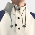 Men’s Printed Stand Collar Pullover Sweatshirt