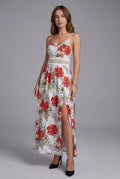 Women’s Floral Spaghetti Strap Elegant Split Maxi Dress