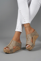 Women’s Elegant Retro Platform Wedge Sandals Slip On Open Toe