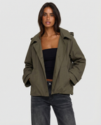 Tallulah | Khaki Cropped Utility Jacket