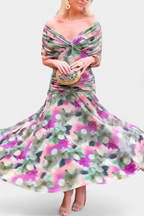 Women's Floral Print Maxi Elegant Dress