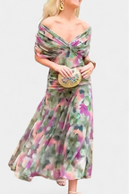 Women's Floral Print Maxi Elegant Dress