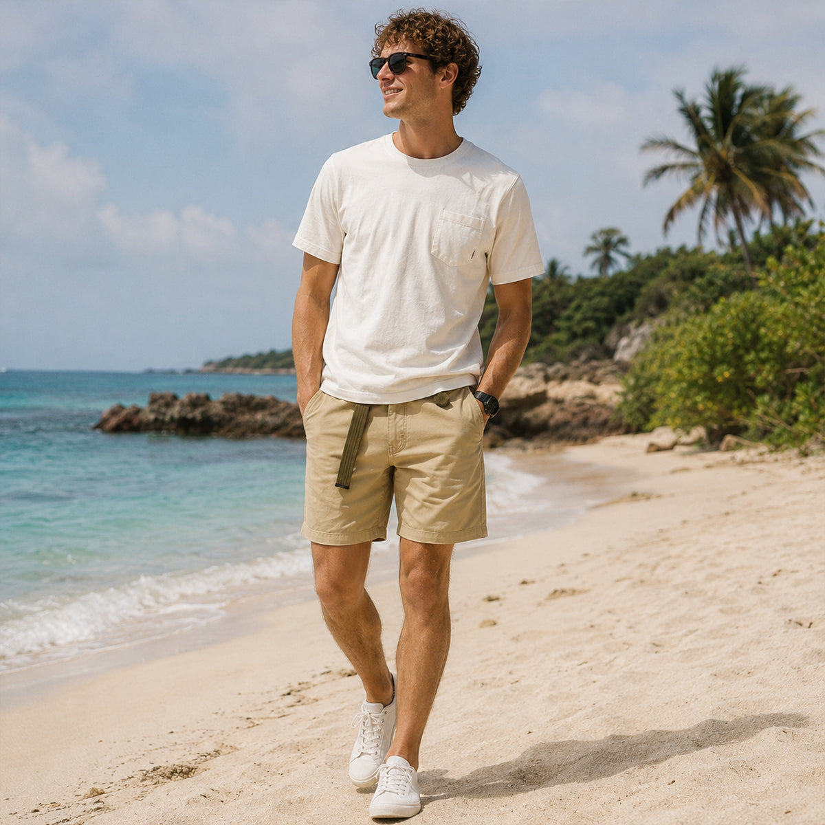 Geoffrey | Cotton Relaxed Fit Casual Shorts