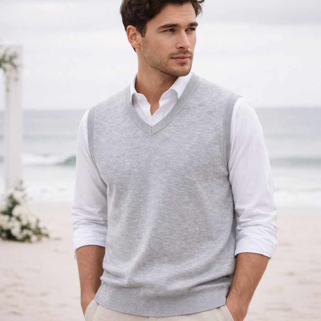 Moses | Men's Classic V Neck Knit Gilet