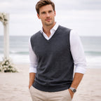 Moses | Men's Classic V Neck Knit Gilet