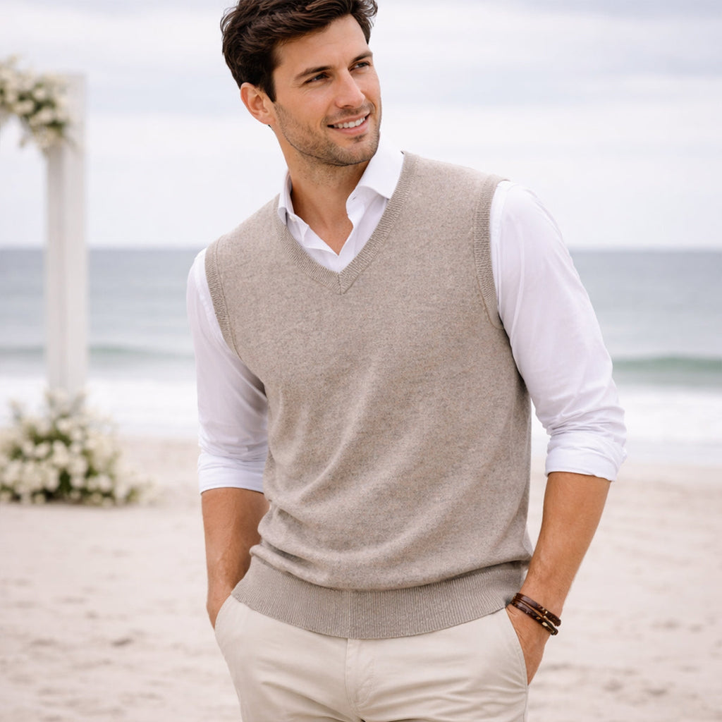 Moses | Men's Classic V Neck Knit Gilet