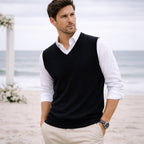 Moses | Men's Classic V Neck Knit Gilet