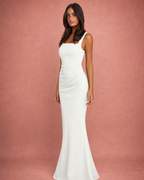 Daisy | Square Neck Ruched Fishtail Bodycon Maxi Dress