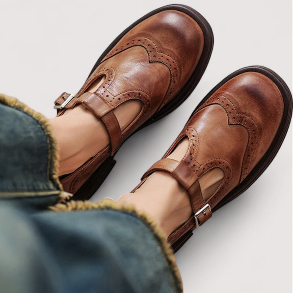 Louisa Elegant Leather Mary Janes