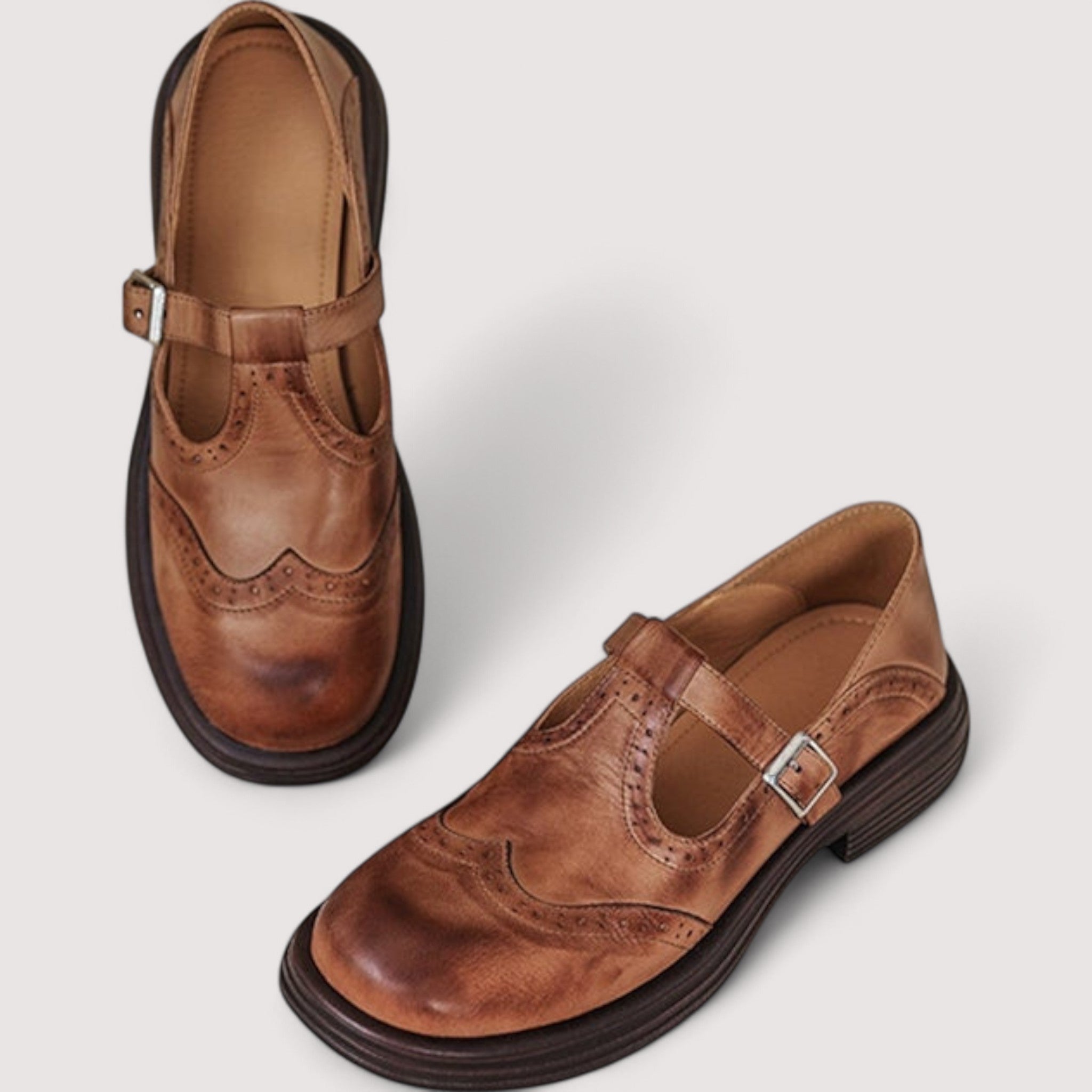Louisa Elegant Leather Mary Janes