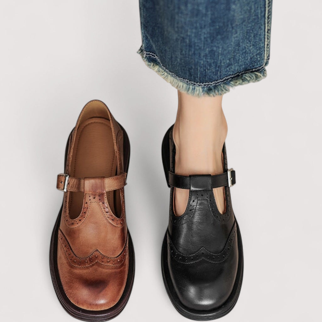 Louisa Elegant Leather Mary Janes