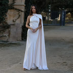 Women's draped one-shoulder Maxi dress
