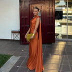 Women's draped one-shoulder Maxi dress