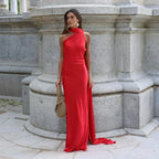 Women's draped one-shoulder Maxi dress