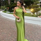 Women's draped one-shoulder Maxi dress