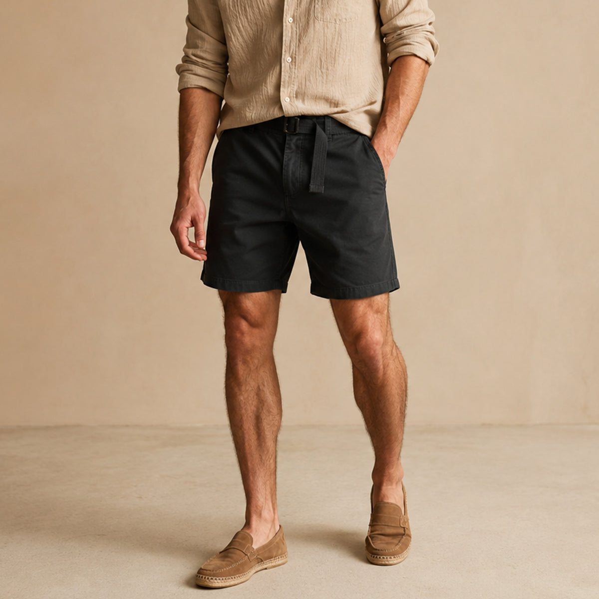 Geoffrey | Cotton Relaxed Fit Casual Shorts