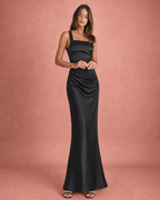 Daisy | Square Neck Ruched Fishtail Bodycon Maxi Dress