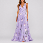 Women’s Elegant Floral Evening Maxi Dress