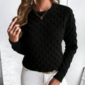 Women’s Cable Knit Cashmere Sweater with Crew Neck