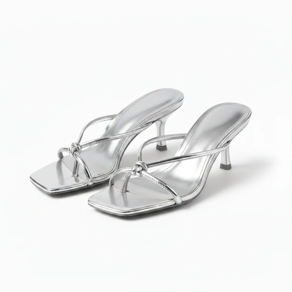 Women’s Orthopedic Heeled Sandals – Elegant Knot Strap Fit